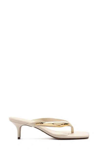 Arezzo Gia Mid Genuine Calf Hair Flip Flop In Neutral