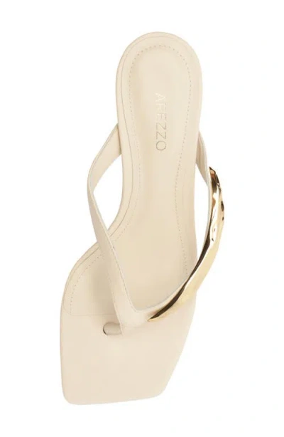 Arezzo Gia Mid Genuine Calf Hair Flip Flop In Neutral
