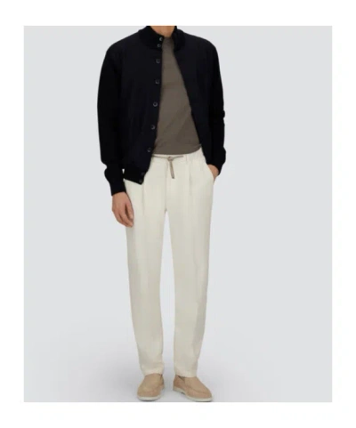 Herno Blue Button-front High-neck Cardigan In Blue