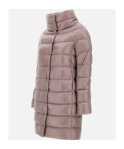 Herno Quilted Down Long Jacket In Neutral