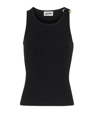 Jean Paul Gaultier Tank Top With Piercing In Black