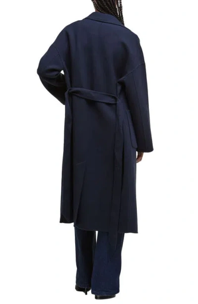 Barbour Rachel Wool Blend Wrap Coat In Blue
