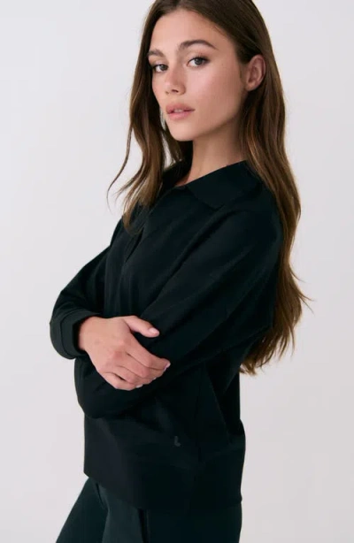 Lole Mindset Johnny Collar Sweatshirt In Black