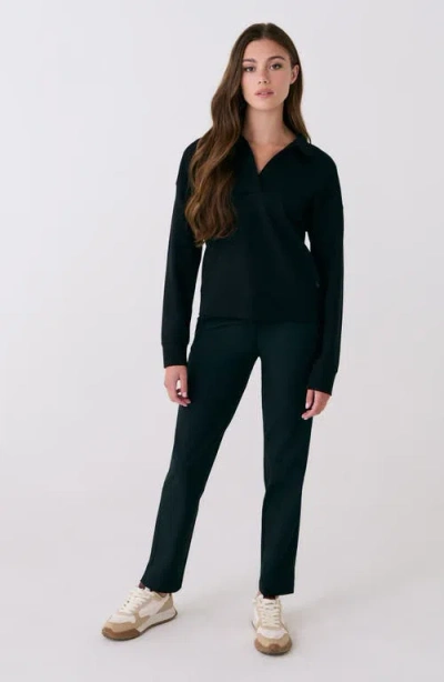 Lole Mindset Johnny Collar Sweatshirt In Black