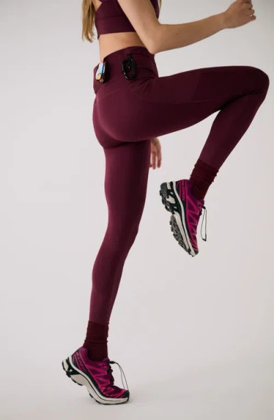 Lole Action 7/8 Length Ankle Leggings In Burgundy