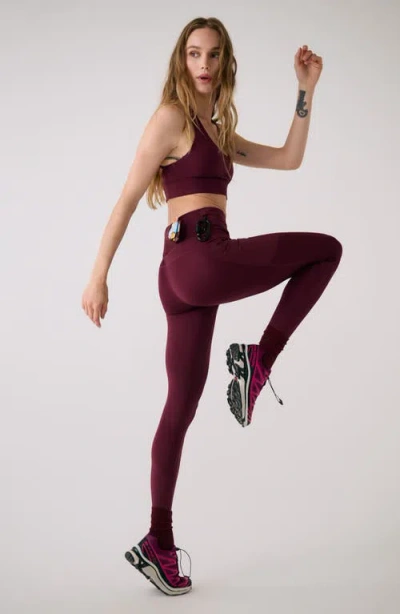 Lole Action 7/8 Length Ankle Leggings In Burgundy