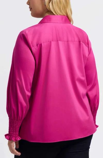 Foxcroft Avril Matte Sateen Button-up Shirt In Pink