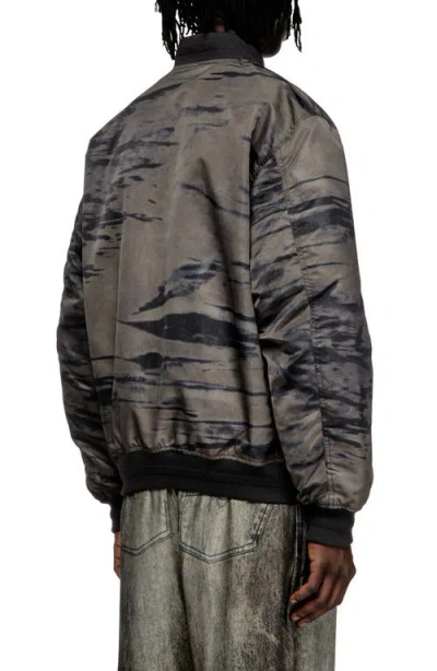 Diesel Mens J-kepes Logo-plaque Nylon Bomber Jacket 02 In Neutral