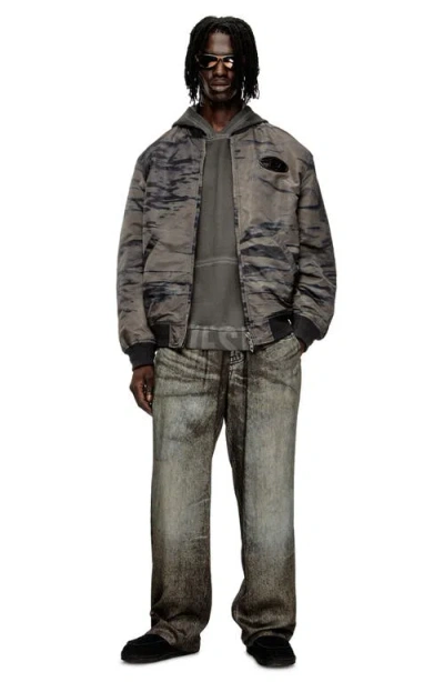 Diesel Mens J-kepes Logo-plaque Nylon Bomber Jacket 02 In Neutral