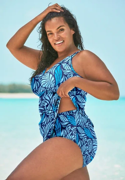 Swim 365 Loop Strap Two-piece Swim Dress In Brown