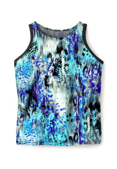 Swim 365 Longer-length Racerback Tankini Top In Multi