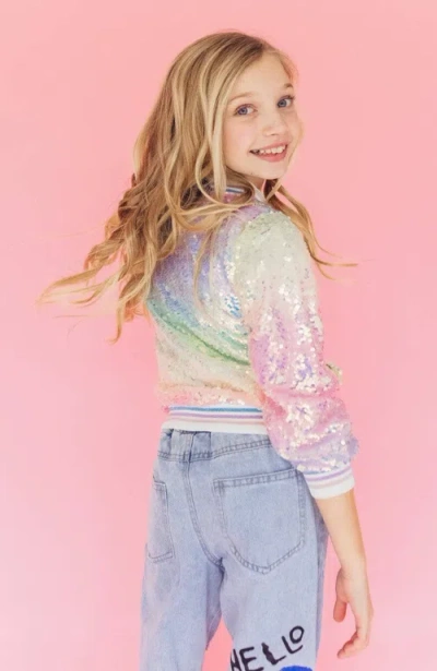Lola + The Boys Icy Ombre Sequin Jacket In Multi