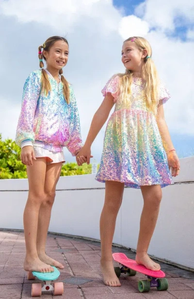 Lola + The Boys Icy Ombre Sequin Jacket In Multi