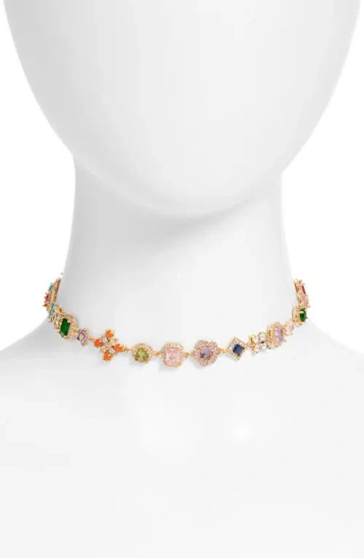 Vidakush Organized Chaos Mixed Cubic Zirconia Choker In Gold