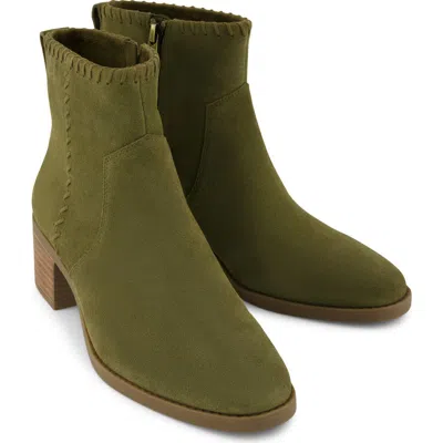 Toms Women's Womens Delilah Heeled Boot Water Repellent Military Olive Suede In Green