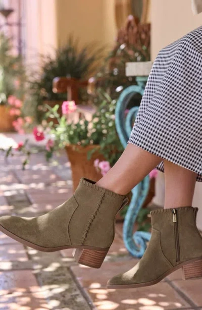 Toms Women's Womens Delilah Heeled Boot Water Repellent Military Olive Suede In Green