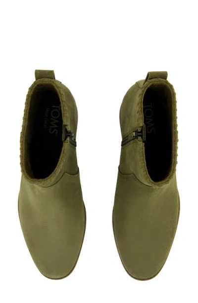 Toms Women's Womens Delilah Heeled Boot Water Repellent Military Olive Suede In Green