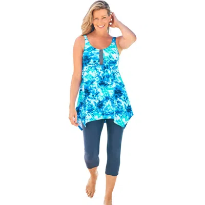 Swim 365 Longer-length Tankini Top In Multi
