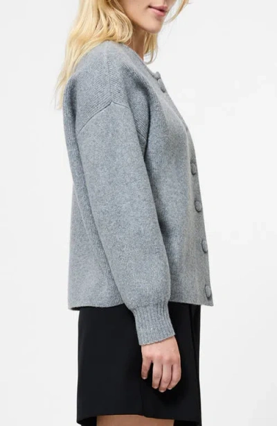 French Connection Riddley Knit Drop Shoulder Cardigan In Mid Grey Mel In Multi