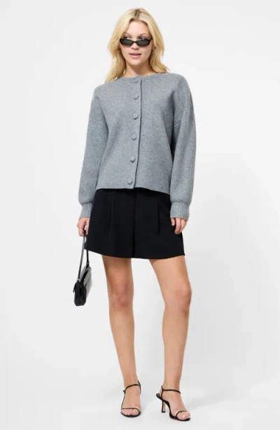 French Connection Riddley Knit Drop Shoulder Cardigan In Mid Grey Mel In Multi