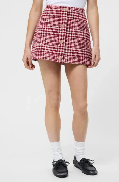 French Connection Brushed Houndstooth Mini Skirt In Multi
