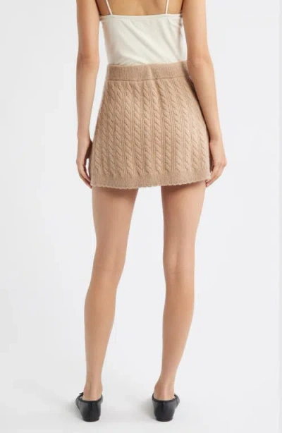 Loveshackfancy Berritt Cable-knit Button Mini Skirt In Nude