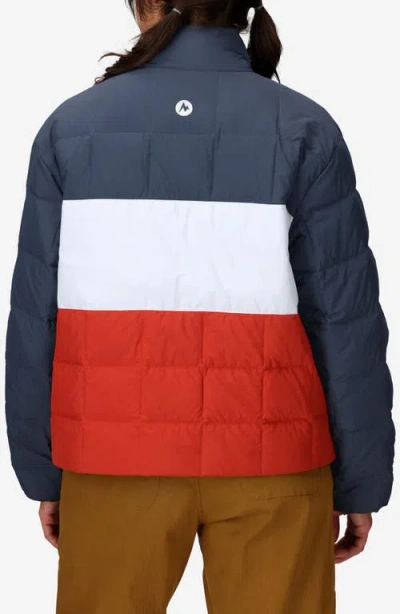 Marmot Women's Ares Colorblocked Down Jacket In Blue
