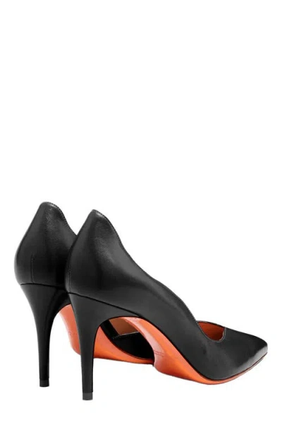 Santoni 85mm Petal Leather Pointed-toe Pumps In Black