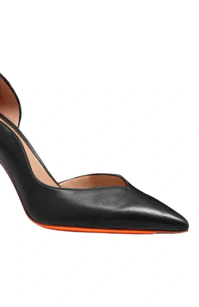 Santoni 85mm Petal Leather Pointed-toe Pumps In Black