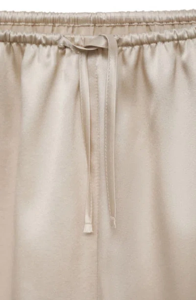 Mango Stretch Silk Pajama Shorts In Neutral