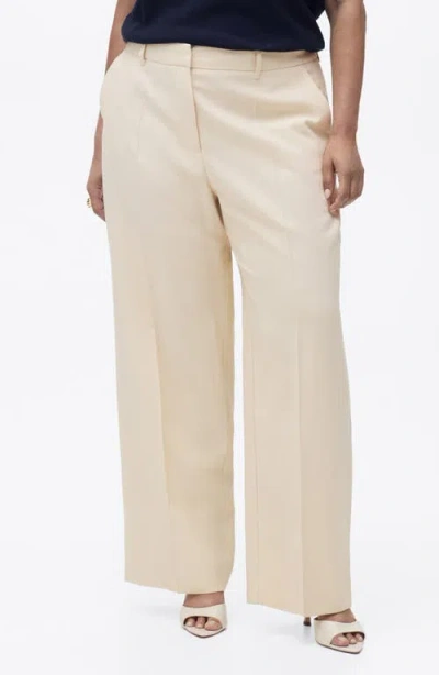 Mango Asymmetrical Draped Top White In White