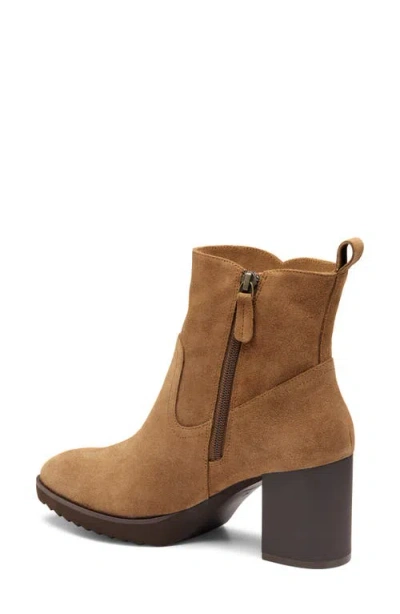 Johnston & Murphy Izzie Waterproof Platform Bootie In Brown