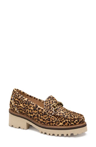 Johnston & Murphy Emmalynn Lug Sole Bit Loafer In Animal Print