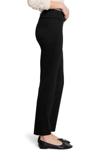 Nic + Zoe Nic+zoe Copley Pull-on Straight Leg Ponte Pants In Black