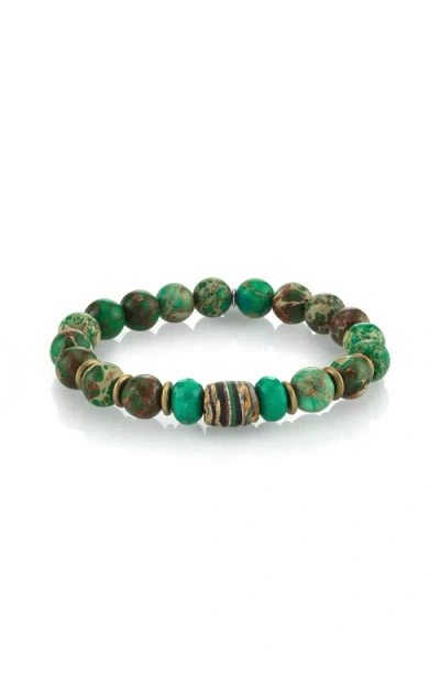 Mr Lowe By Sheryl Lowe Mr Lowe Green Mix Bracelet With African Beads