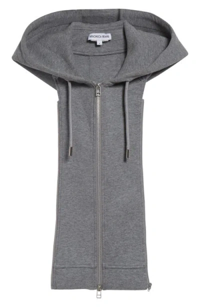 Veronica Beard Womens Grey Melange Oversized Dickey Stretch-cotton Hoodie In Gray