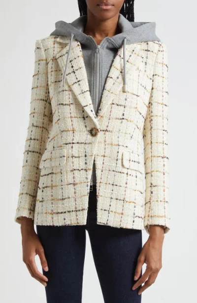 Veronica Beard Womens Grey Melange Oversized Dickey Stretch-cotton Hoodie In Gray