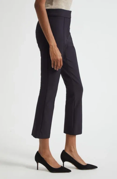 Veronica Beard Dell Pintuck Pleat Crop Pants In Black
