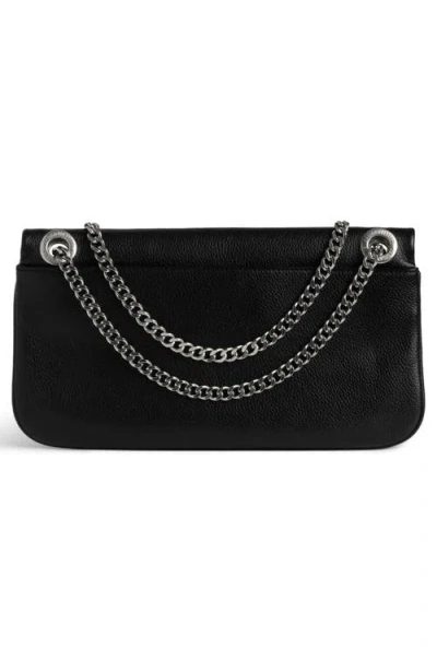 Zadig & Voltaire Rock Ii Grained Leather Crossbody Bag In Black