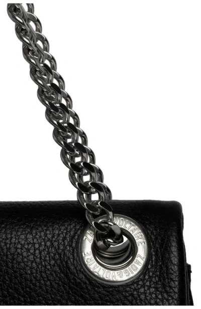 Zadig & Voltaire Rock Ii Grained Leather Crossbody Bag In Black