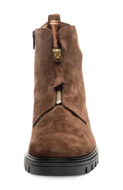 Ara Deon Leather Bootie In Brown