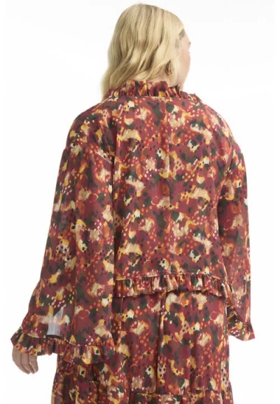 June + Vie Ruffle Tie-front Top