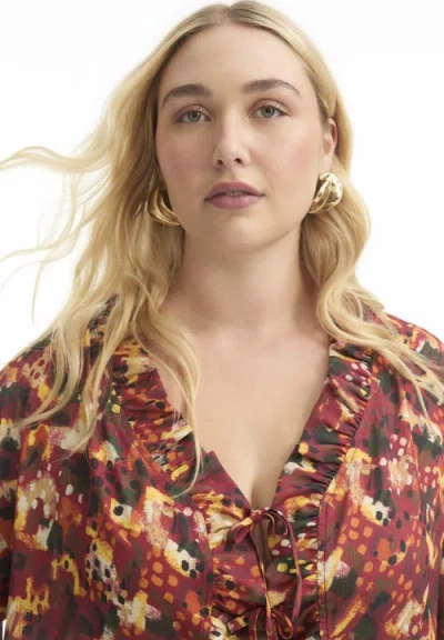 June + Vie Ruffle Tie-front Top