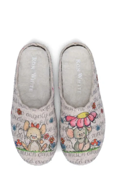 Ron White Lupin Wool Felt Slipper In Gray