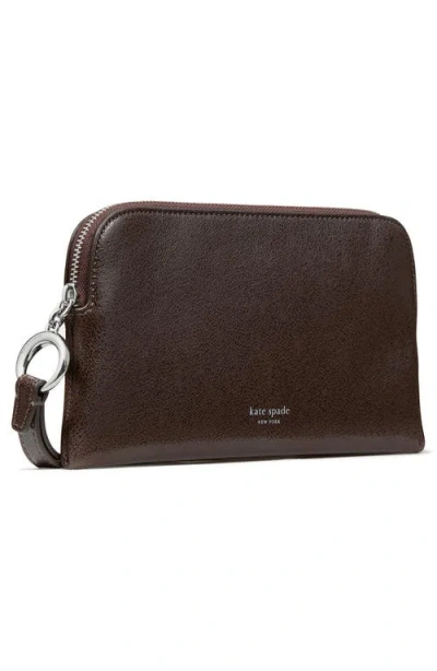Kate Spade Halo Glazed Wristlet In Brown