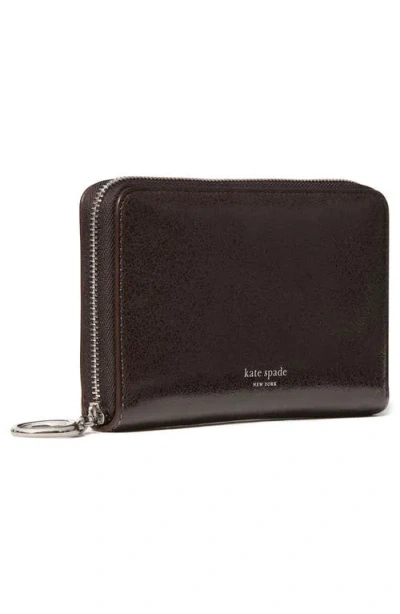 Kate Spade Halo Glazed Leather Medium Zip Around Wallet In Burgundy