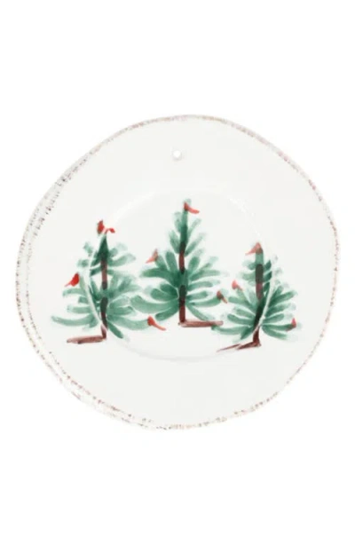 Vietri Lastra Holiday Round Ornament In Green
