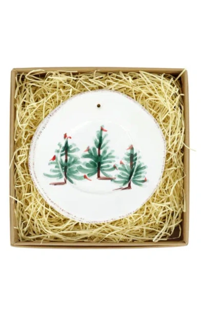 Vietri Lastra Holiday Round Ornament In Green