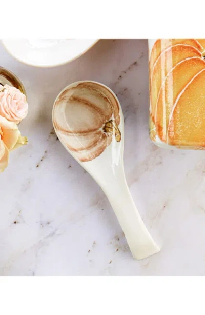 Vietri Pumpkins Spoon Rest In Neutral