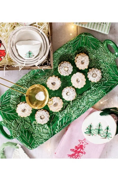 Vietri Lastra Handled Rectangular Platter In Green